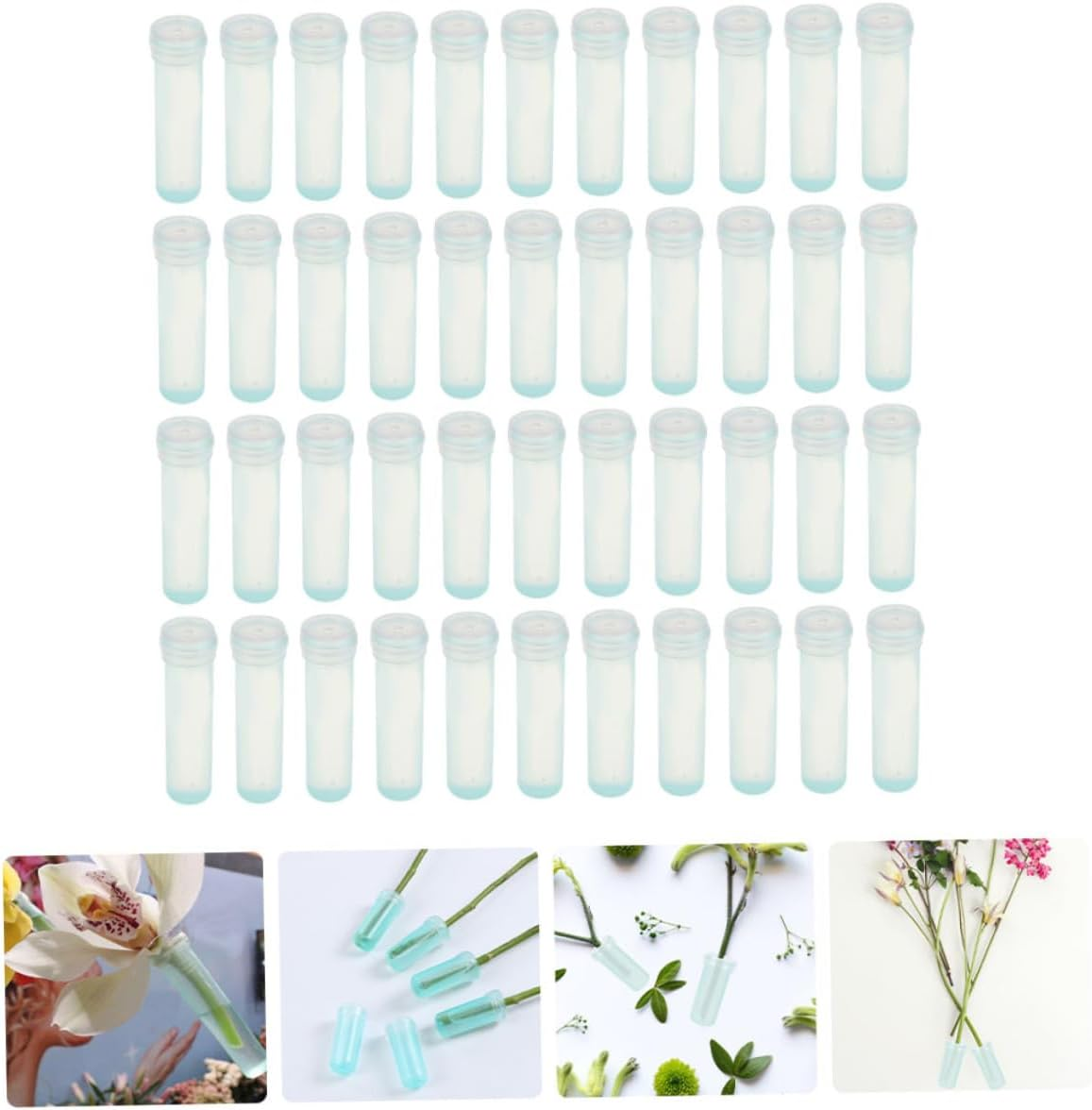 FONDOTIN Floral Water Tubes Vials for Bouquet Fresh Flowers Stem Hydration 7.5Cm Plastic Nutrition Tubes 90Pcs for Florists Gardening and Floral Arrangements image number 4