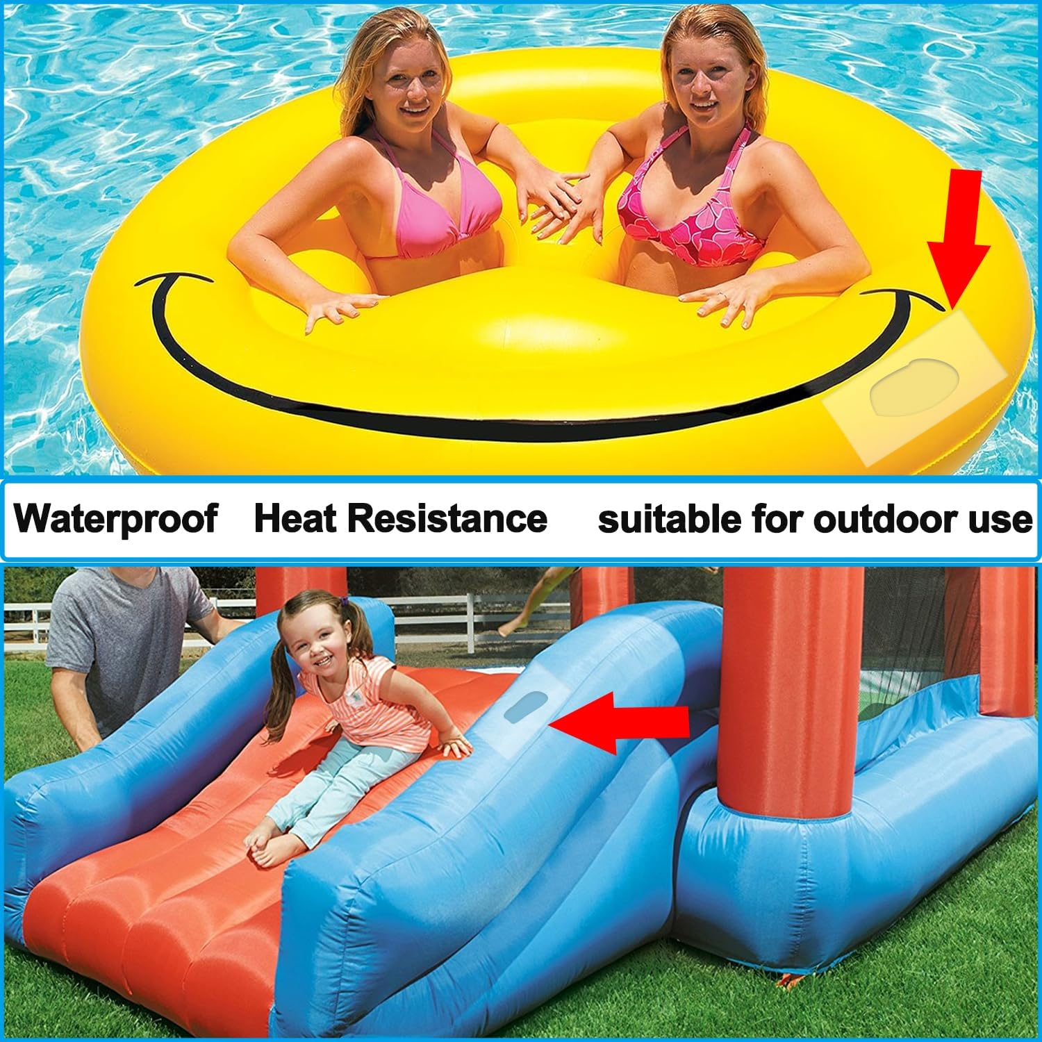 KAIHENG 4Inx7Ft Inflatable Patch Repair Kit, Waterproof TPU Air Mattress Patch Kit, Pool Repair Patch, Repair Tape for Pool Swimming Ring Pool Floats Bounce House Air Bed Tent Inflatable Toys image number 5