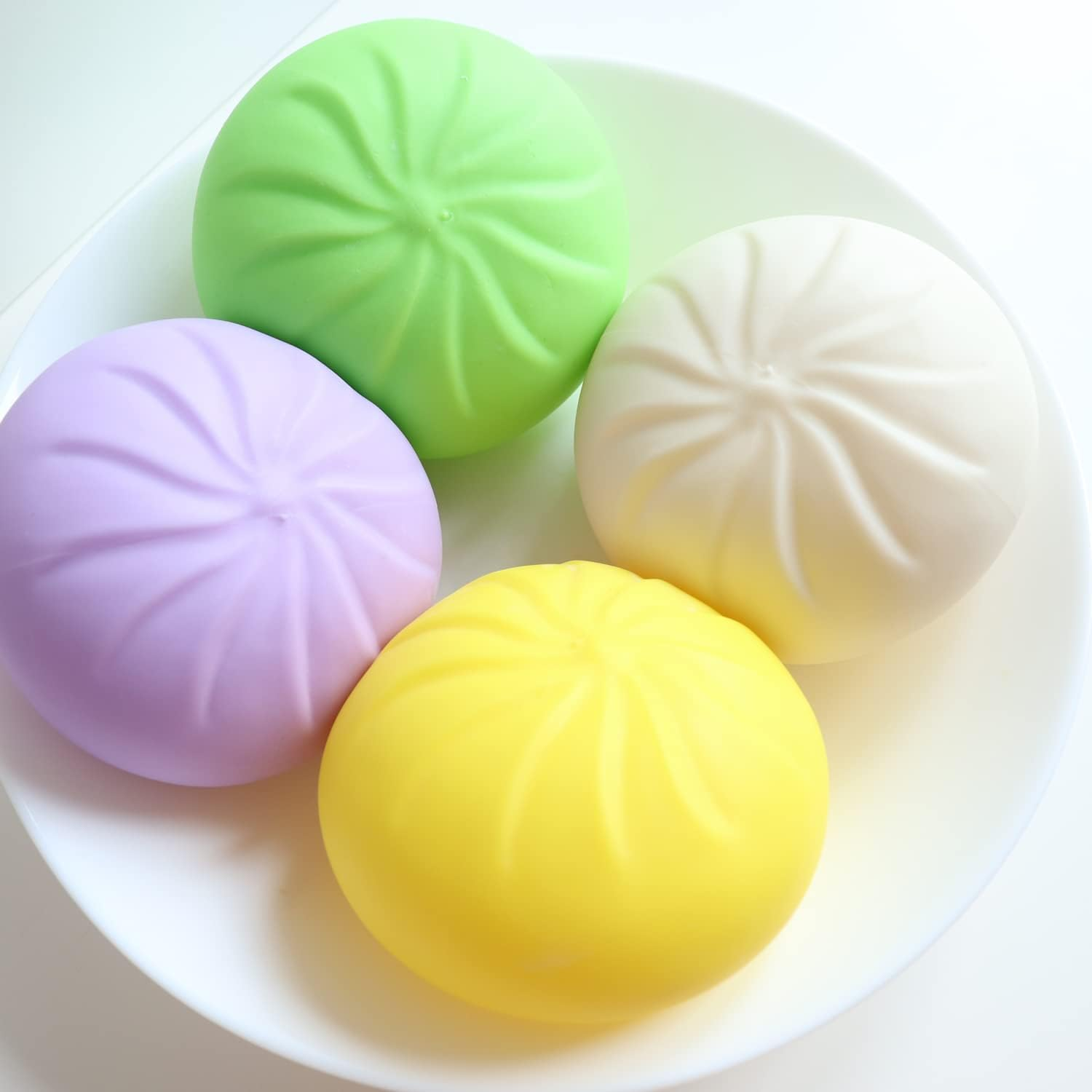 Dumpling Squishy Steamed Stuffed Bun Simulation Decompression Toy, Dumpling Stress Ball with a Mini Steamer, Stress Relief Toys Squeeze Sensory Toy Gift (Purple) image number 1