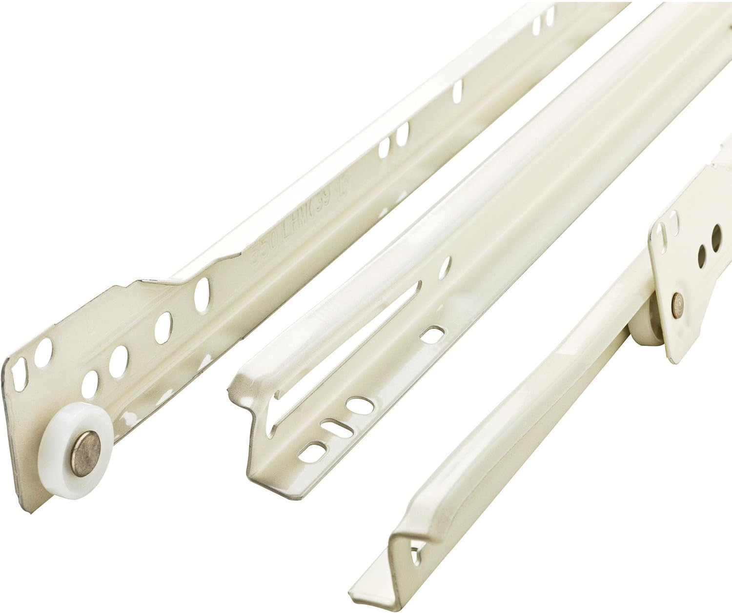 Franklin Brass (10-Pack) Self-Closing 18' Drawer Slides Bottom Mount, 5-Pairs (10-Pieces) Cabinet, 50Lb Capacity White Kitchen Hardware D68818K-W-B image number 4