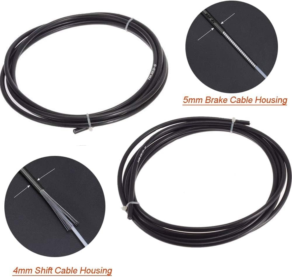 2-In-1 Universal Bicycle Brake and Gear Shift Cable Wire Kit + Housing Kits for Road Mountain Bike Cycling