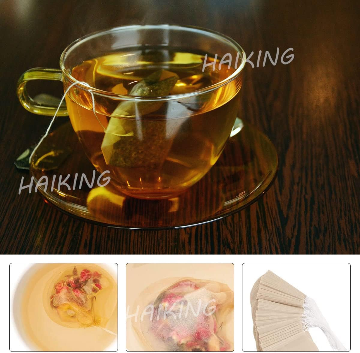 NILLOS Tea Filter Bag, 100 Pcs Disposable Natural Cotton Drawstring Seal Empty Tea Bags for Loose Leaf Herbs Teas(Round)