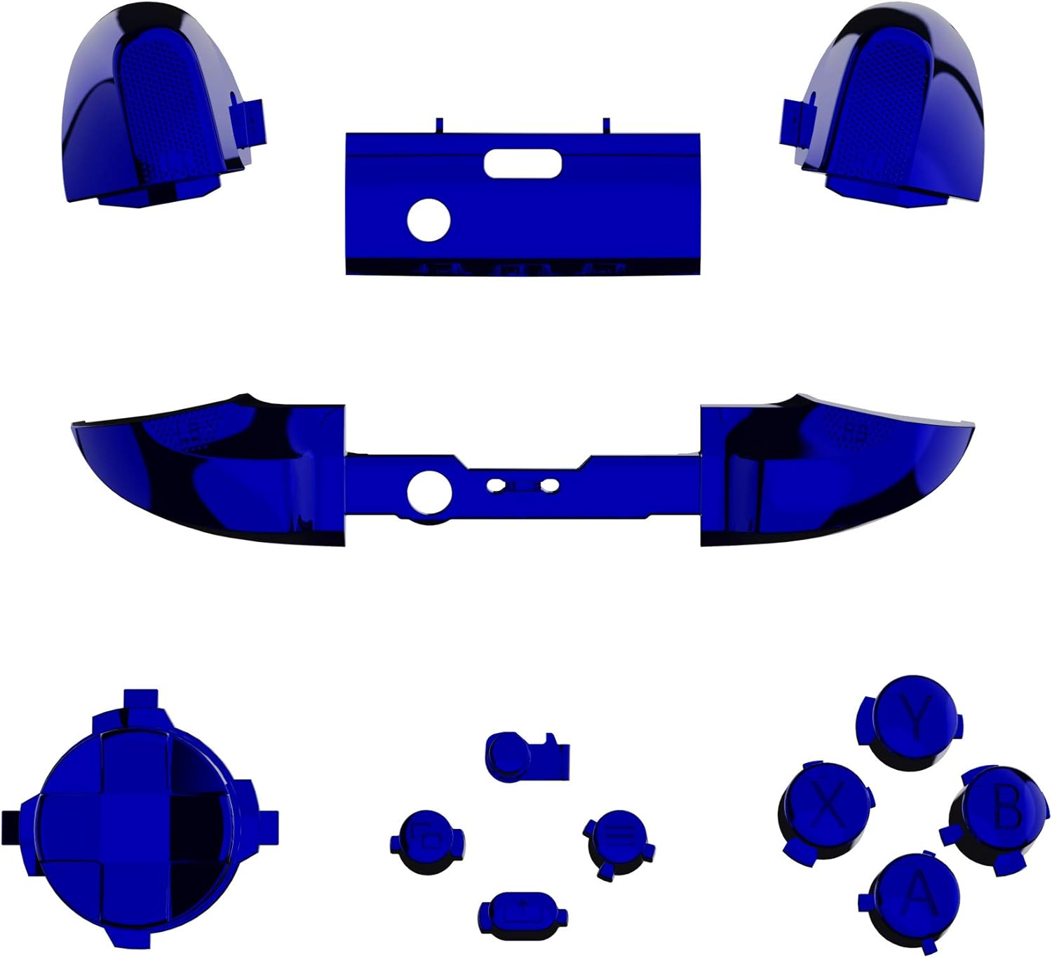Extremerate Chrome Blue Replacement Buttons for Xbox Series S & Xbox Series X Controller, LB RB LT RT Bumpers Triggers D-Pad ABXY Start Back Sync Share Keys for Xbox Series X/S Controller image number 3