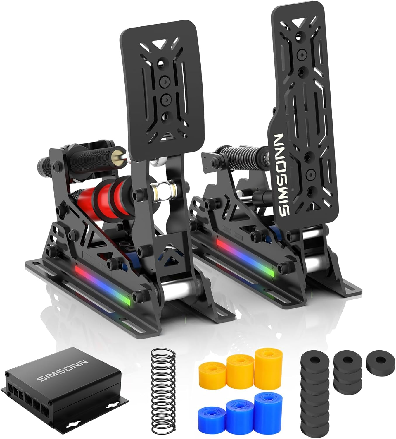 SIMSONN PRO X Ultra Sim Racing Simulator Pedals PC Load Cell HE Hydraulic Pedals Support Haptic Reactor (Pro X Ultra-P3-H3-Plate)