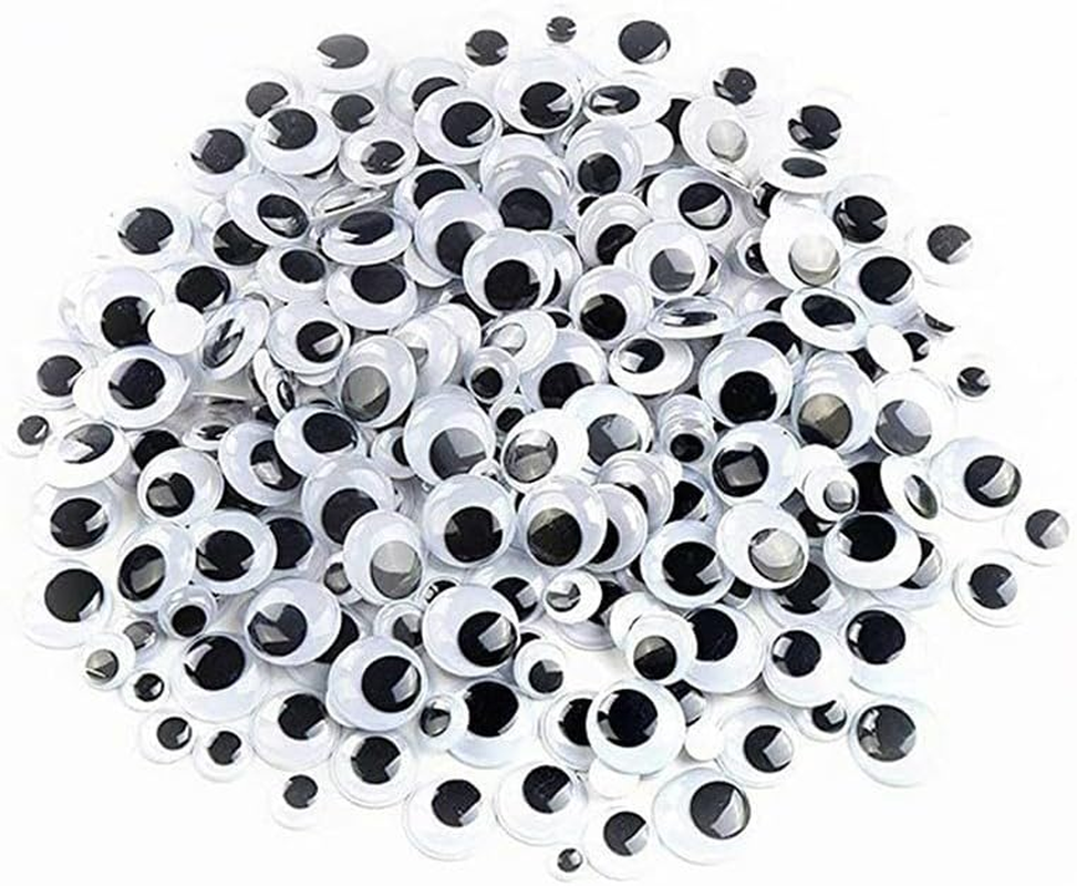 AIMALL 700X Premium Google Googly Eyes with Adhesive Back, Joggle Moveable Black Eye Wiggly Craft Stick on Adhesive - Perfect for Kids and Holiday Decorations image number 2