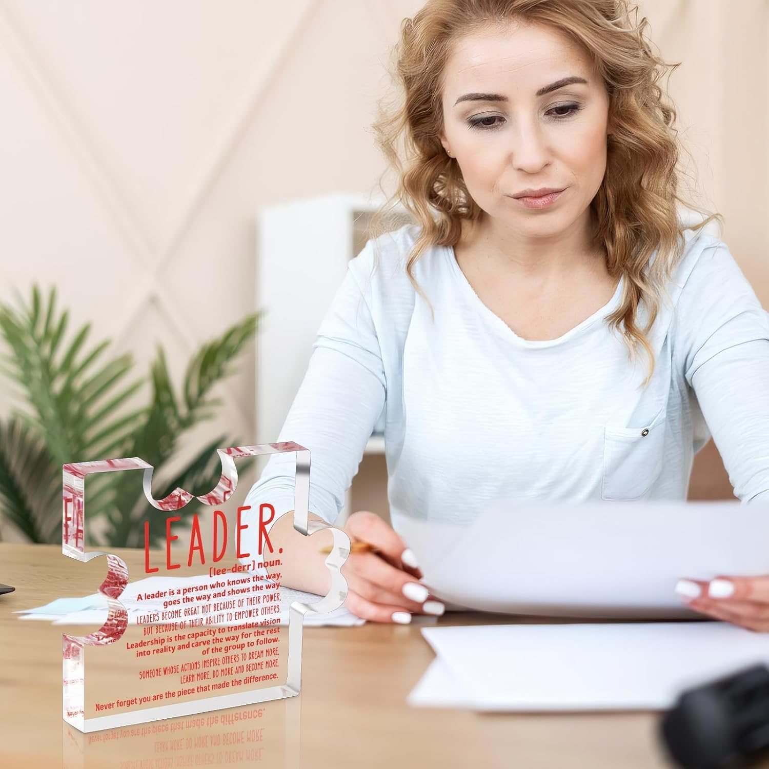 Leader Gifts Appreciation Leader Boss Mentor Supervisor PM Retirement Leaving Coworker Bosses Day Promotion Celebration Birthday Leader Definition Decorative Desk Sign image number 3