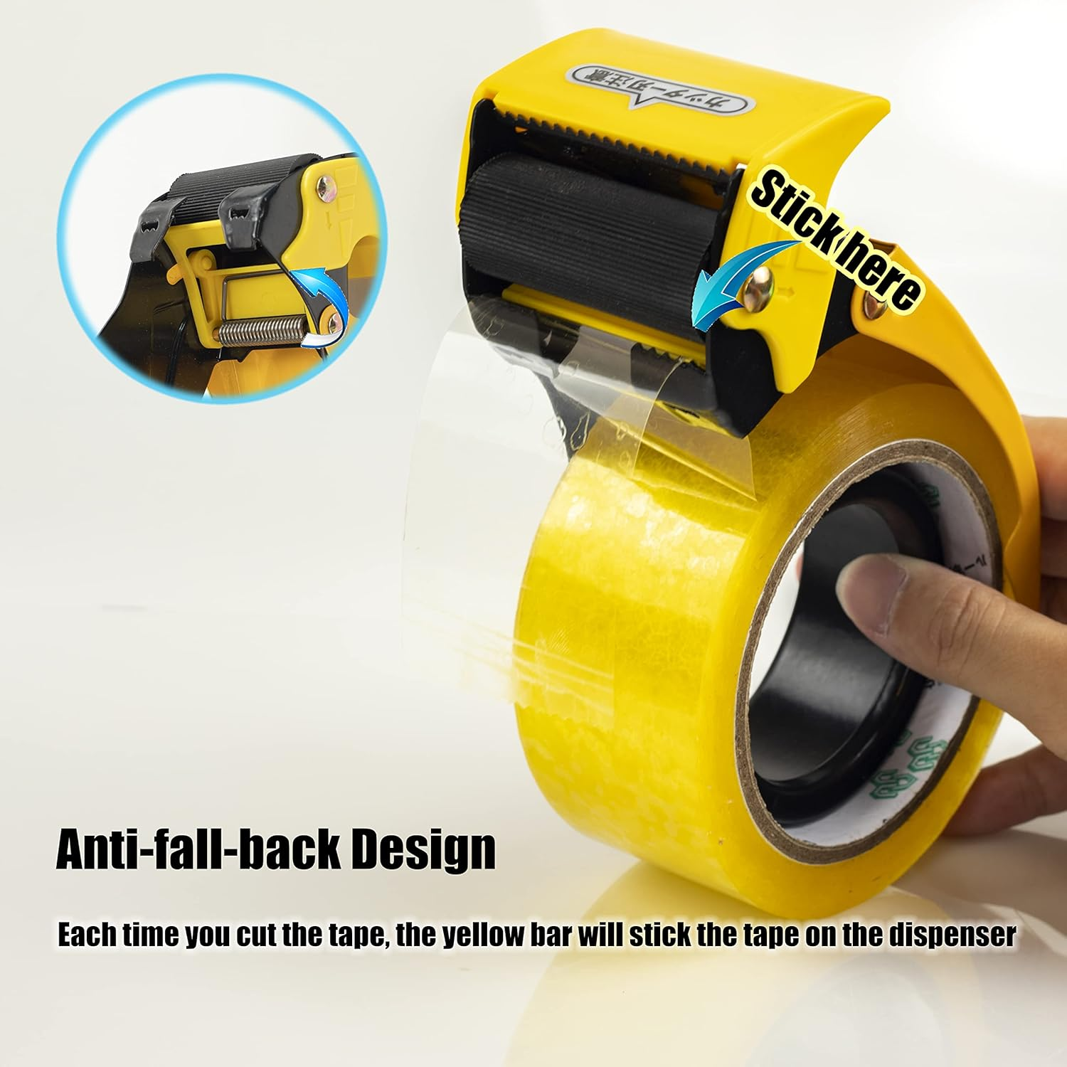 【Upgraded】 PROSUN Blade Safety Pink Cover 2 Inch Professional Packing Tape Dispenser Packaging Metal Handheld Tape Gun Sealing Cutter TG11 image number 2