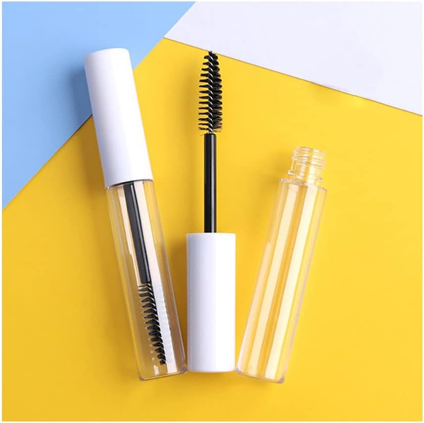 2PCS 10Ml Empty Mascara Tube with Eyelash Wand Refillable Cosmetics Containers,Bright Silver