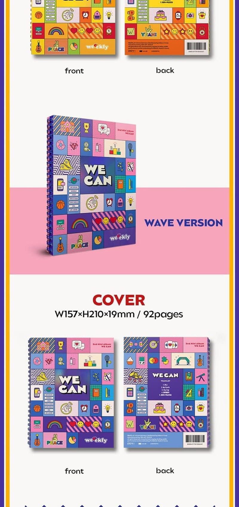 Weeekly We Can 2Nd Mini Album Wave Version Cd+92P Booklet+1P Photocard+1P Planet Card+1P Message Card+Sticker Pack+Message Photocard Set+Tracking Kpop Sealed image number 3