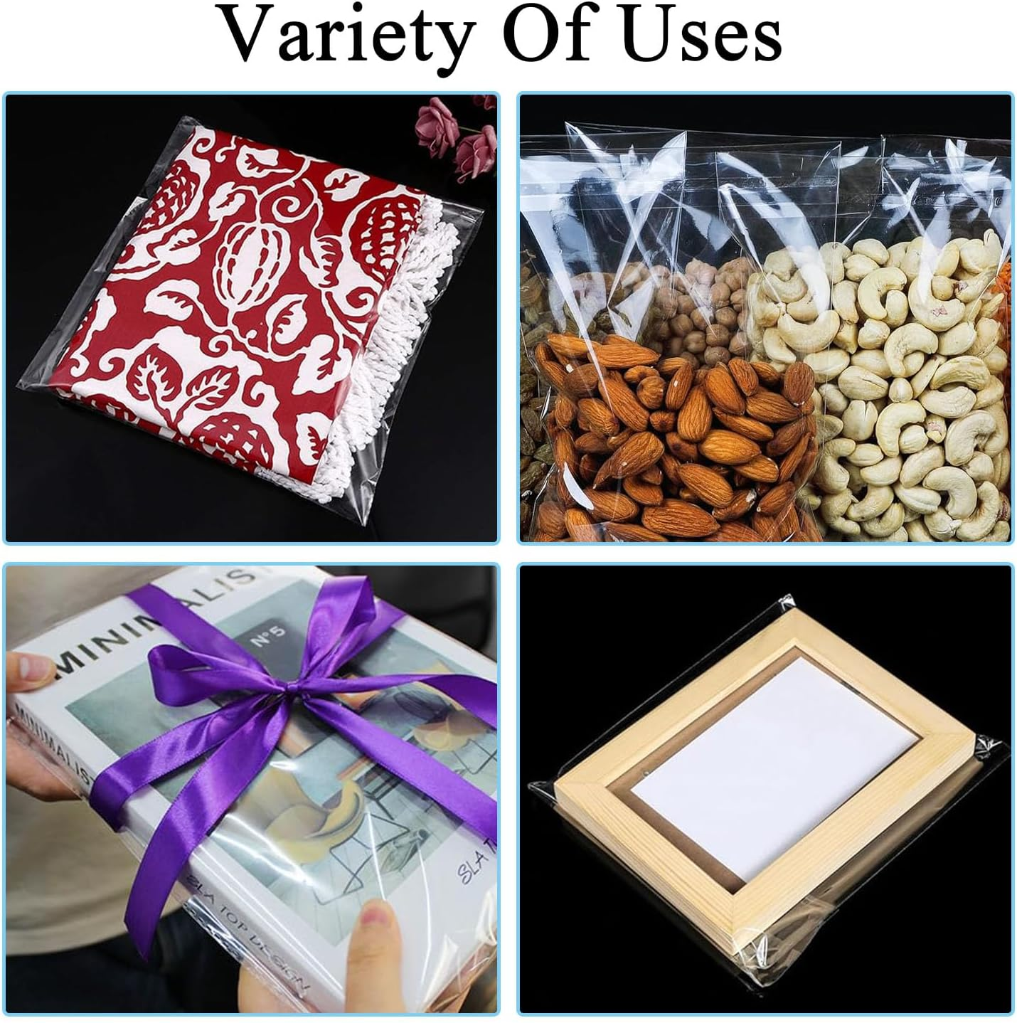 100 Pack A4 Clear Self-Adhesive Bags, 22X35Cm Self Sealing Cellophane Display Bags/Sealable Bags, Clear Envelopes, Sealable Packaging Bag, A4 Cello Bags OPP for Clothes,Cards,Pictures,Sweets,Cookies image number 3