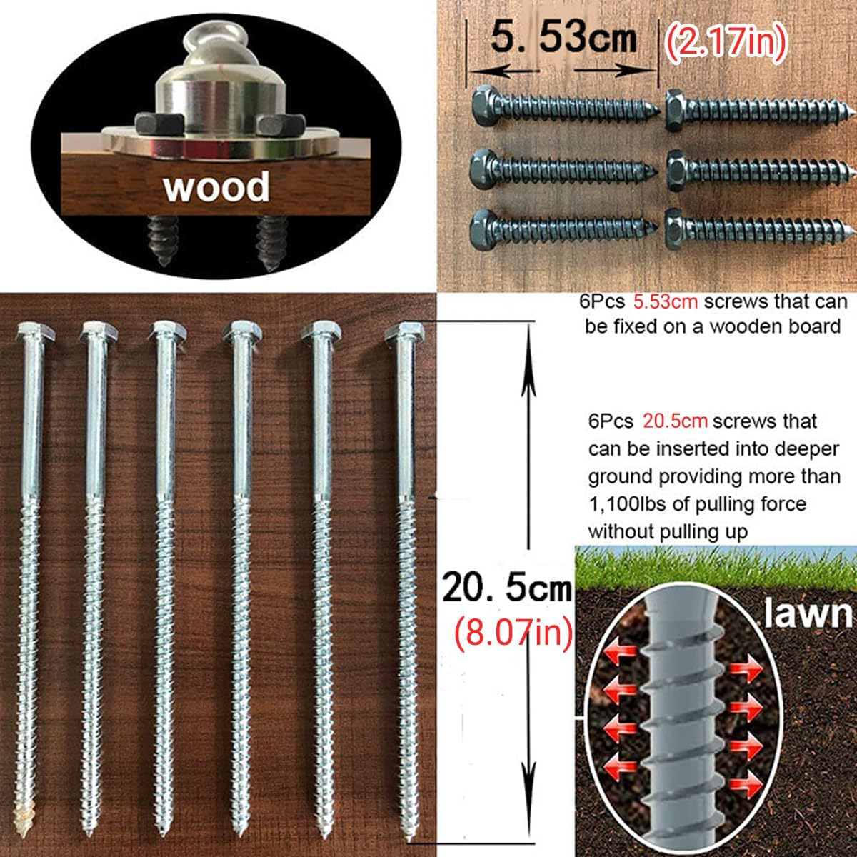 AIMALL Heavy Duty 360&deg; Rotating Dog Anchor Stake, 2.82 Inch Diameter, Rustproof Iron Pet Leash for Garden/Camping, Dog User Outdoor Safety Stake image number 3