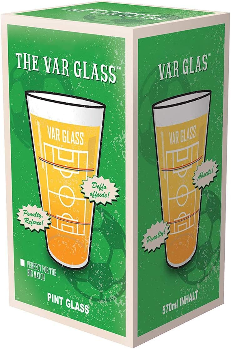 CKB LTD VAR Beer Glass and Drinking Game - Football Theme - Novelty Gift Set - 570Ml image number 4