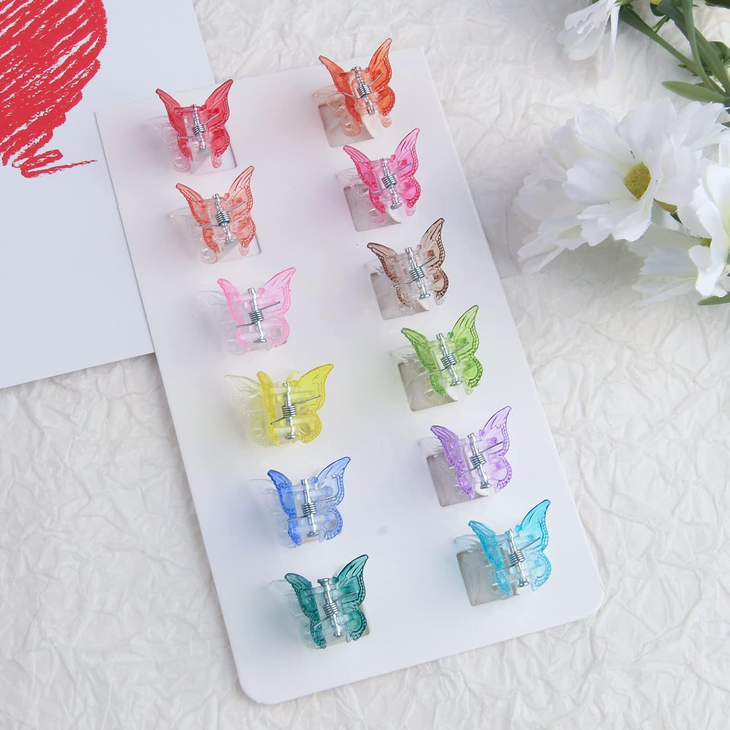 50 Pieces Butterfly Hair Clips, Mini Hair Clips, Small Hair Claw Clips, Pastel Hair Clips, Cute Mini Hair Accessories Clips for Women and Girls (Set7#) image number 5