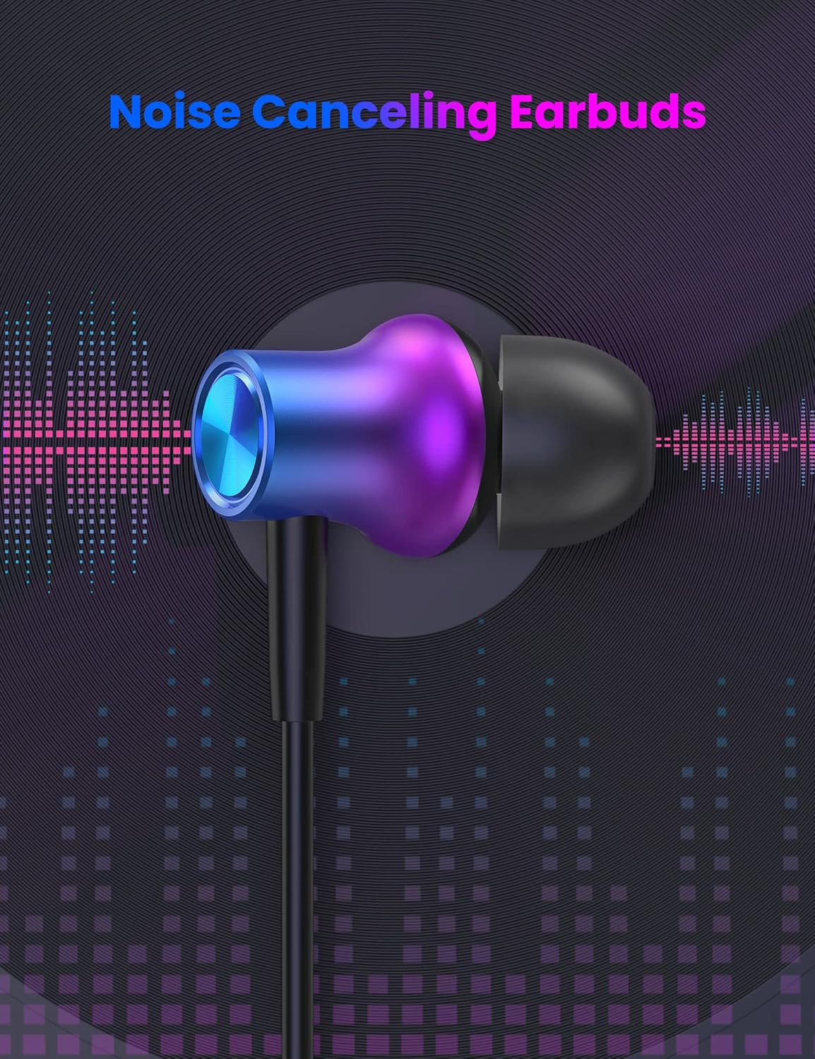 Imangoo 3.5Mm Wired Headphones Magnetic Hifi Stereo in Ear Corded Earbud with Microphone Volume Control Aux Earphones Electronics Airplane Headset for Ipod MP3 MP4 PC Laptop Computer Chromebook Purple image number 2