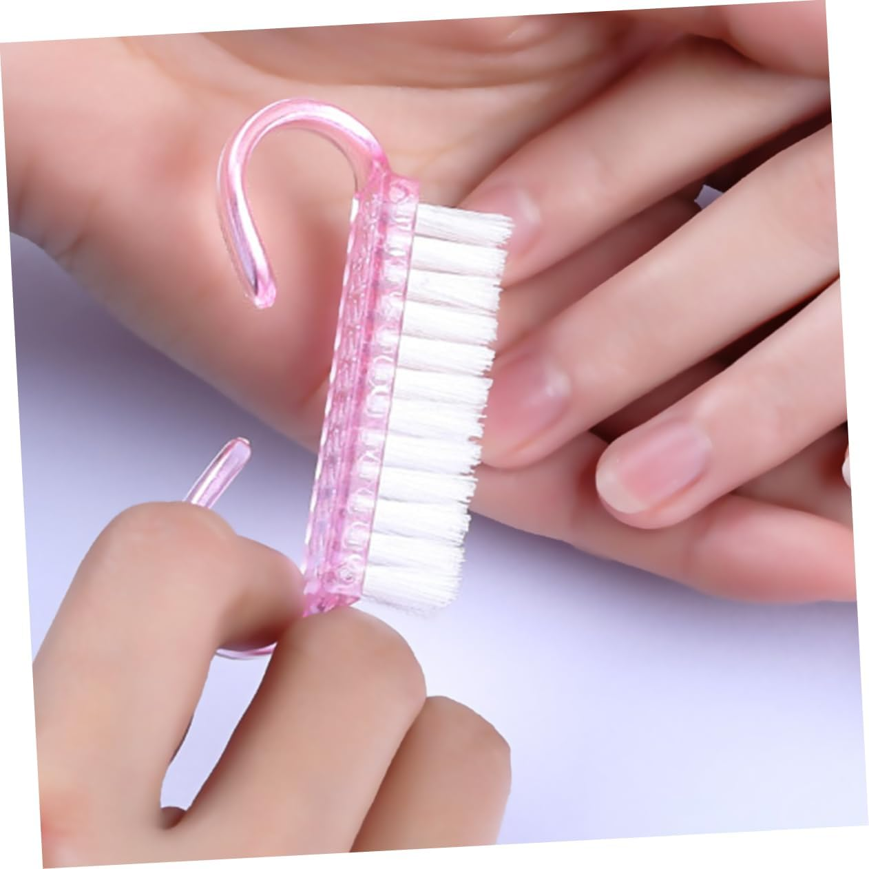 Minkissy 4Pcs Nail Brush Gentle Horn Brush for Nail Cleaning Scrubbing Comfortable Handle image number 5