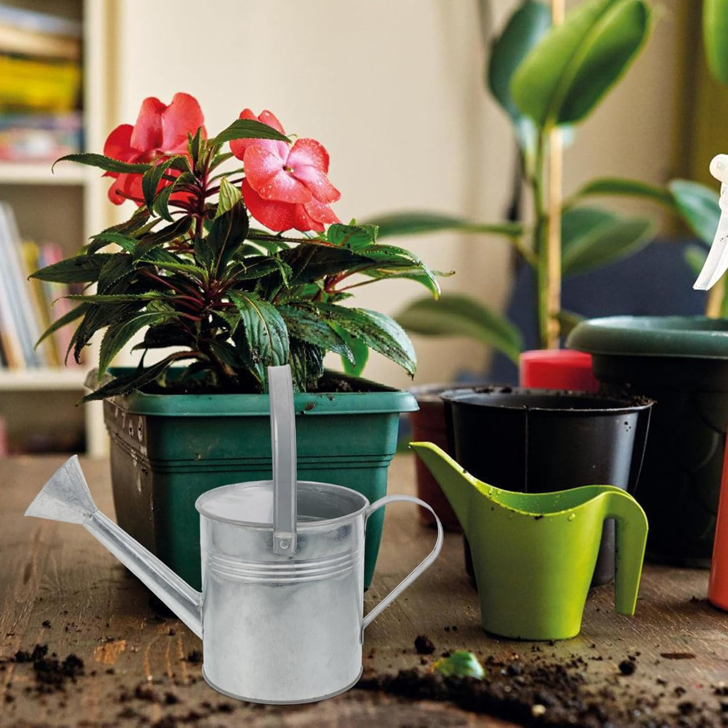 2Pcs Iron Small Kettle Watering Can for Garden Plants Outdoor Bonsai Indoor Flowering image number 6