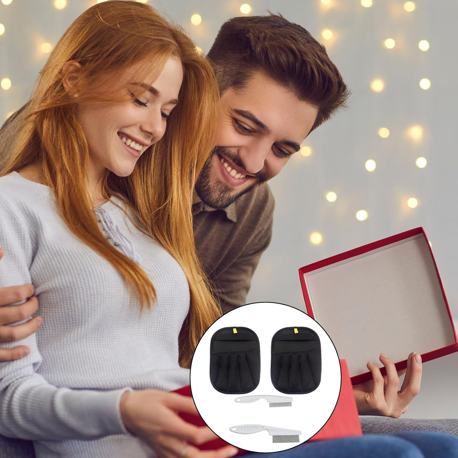 CPRNQY Pet Hair Remover Glove, 4-Piece Set with Hair Removal Gloves for Cats, Dogs, Effective Pet Hair Removal from Furniture, Clothes and Car Seats, Pet Owners image number 5