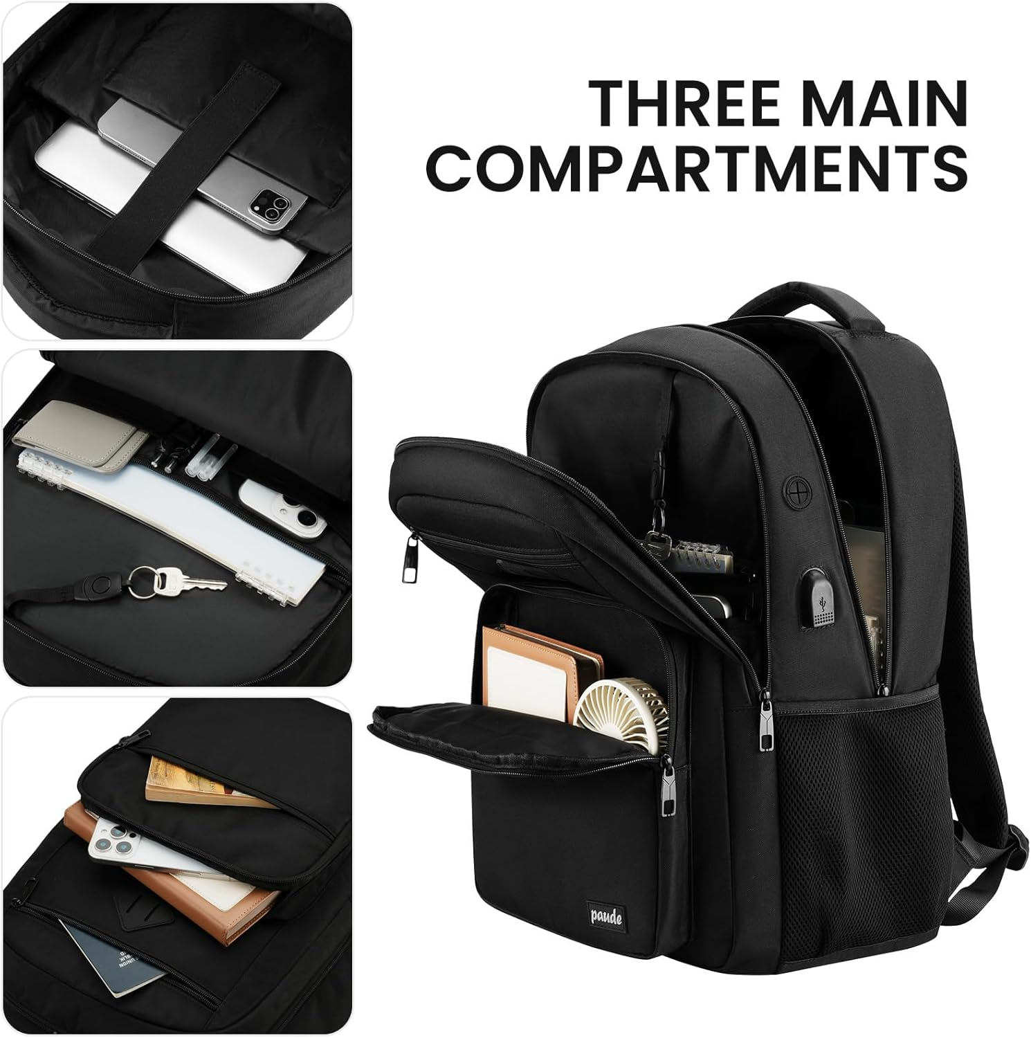 Paude Backpack,School Backpack for Teens Adults Laptop Bookbag for High School College Students Back Pack for Work image number 2