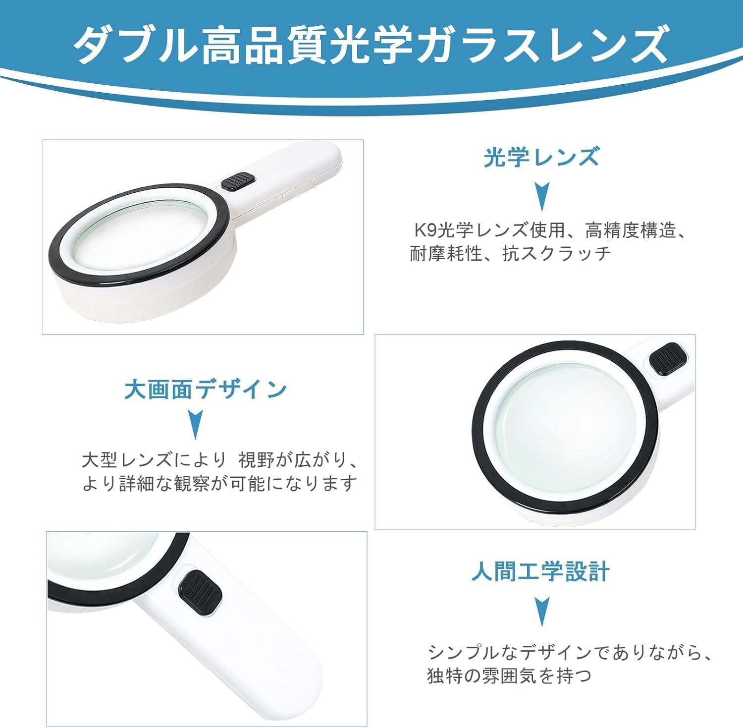 Magnifying Glass with Light, 30 X Handheld Magnifying Glass, Reading Magnifier, High Clarity & Lightweight Magnifying Glass with Light, Reading Magnifier for Seniors, Children, Jewelers, Hobbies image number 3