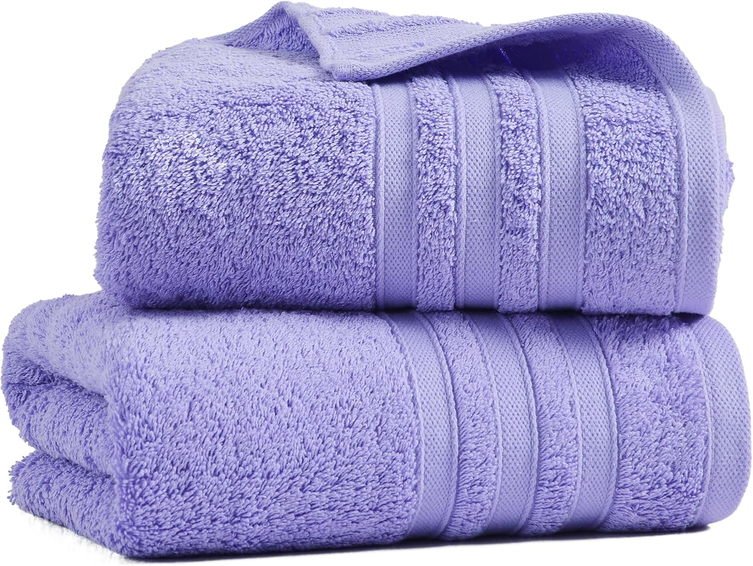 LINENOVA 100% Cotton Bath Towels 2 Pack - Premium 450GSM Soft & Lightweight Towel Set, Quick Dry & Absorbent Bathroom Towels, Ideal for Hotel, Spa and Gym Use (65X130Cm, Lavender) image number 4
