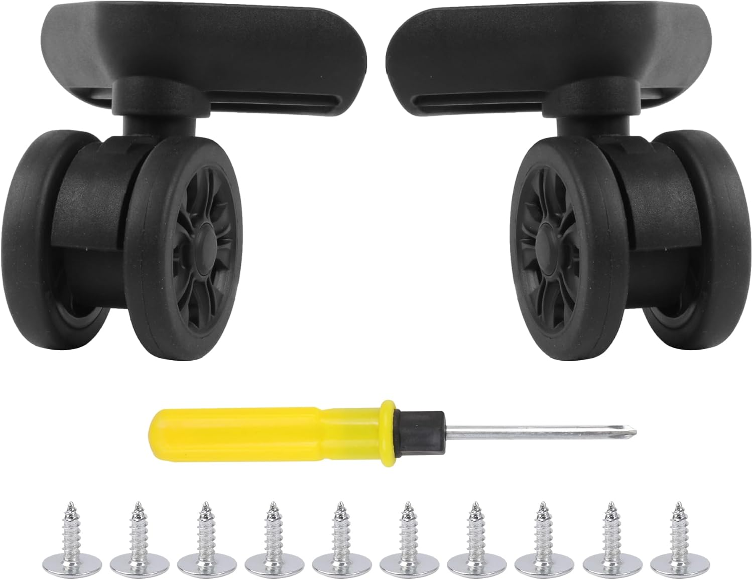 RDEXP 55Mm Dia Swivel Wheels Travel Luggage Replacement W311 Wheels Pack of 2, Black image number 2