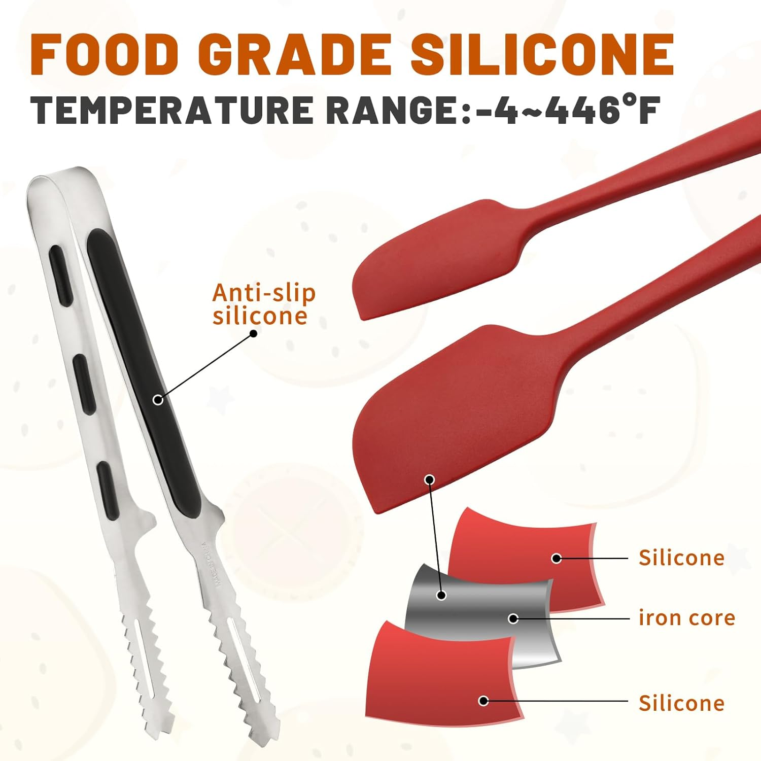 Cookie Cutters Set, 16-Piece Nonstick Baking Set, Complete Cake Baking Set with Baking Pan Baking Mat Rolling Pin Spatula Clamp (Animals) - Halloween image number 6