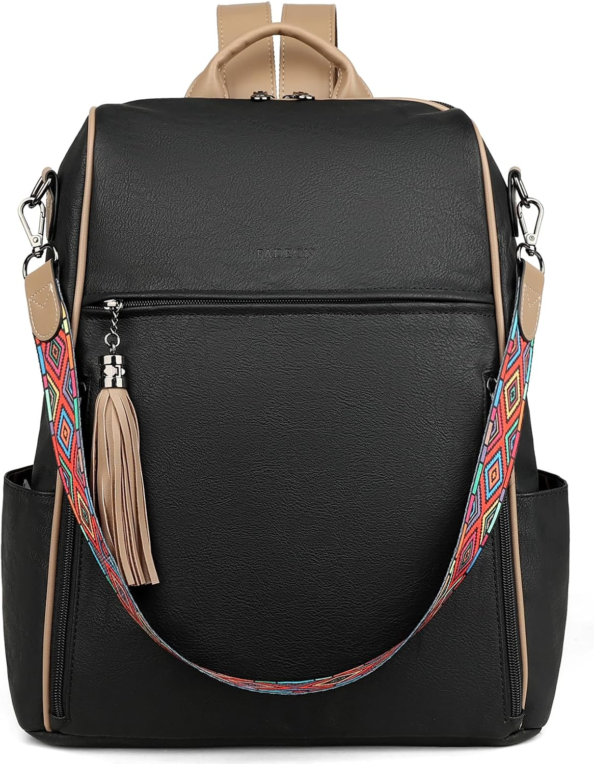 FADEON Womens Backpack Purse Large Designer PU Leather Laptop Backpacks, Ladies Computer Shoulder Bags