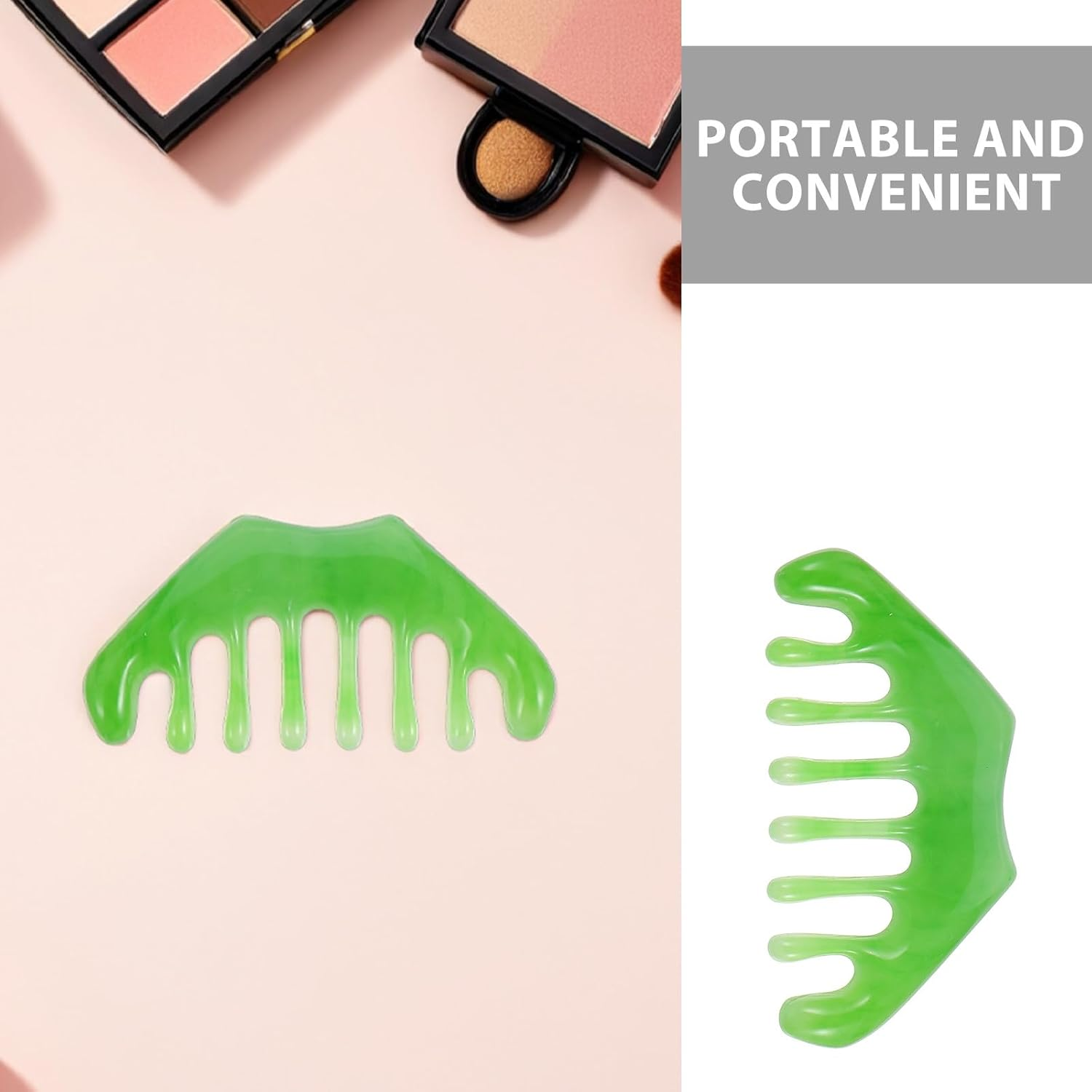 Healeved 4Pcs Scalp Massage Combs: Resin Head Massager Tool Gua Sha Comb Wide Tooth Hair Detangling Brush for Women Men Hair Facial Care image number 3