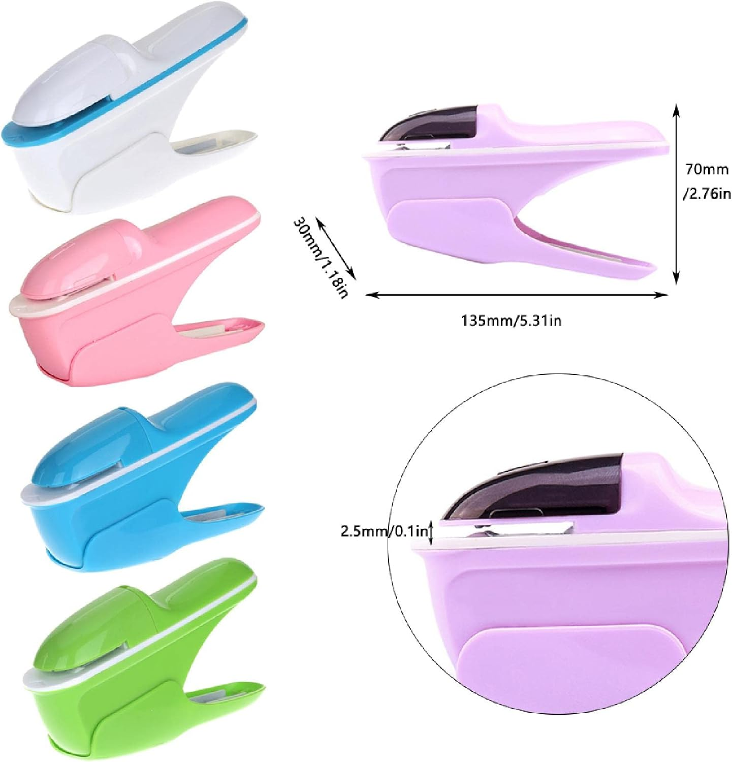 Stapleless Stapler, Manual Staplers, Portable Staple-Free Stapler for Booklet Brochures, Newspapers, Leaflets-Blue