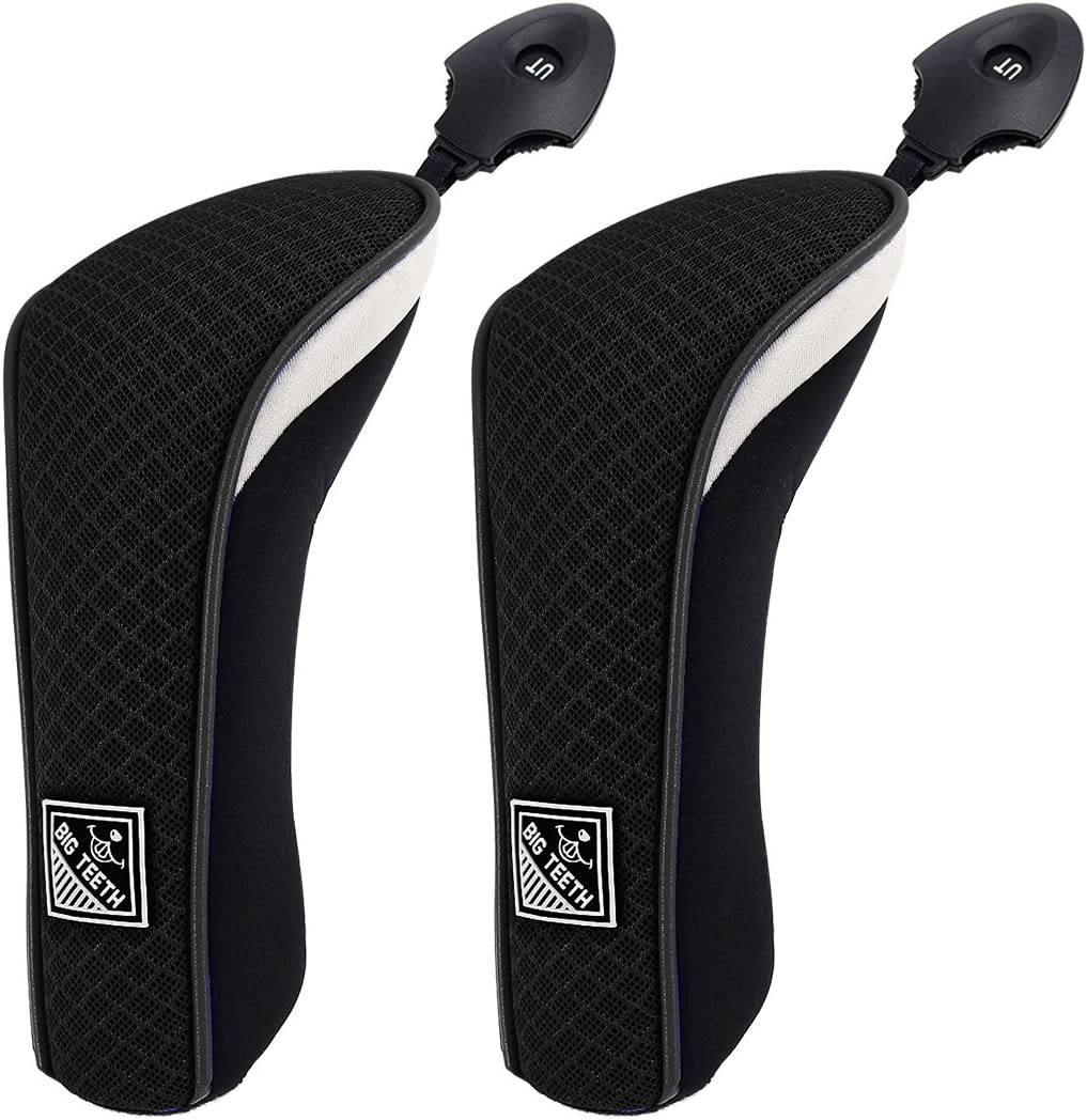 Big Teeth Golf Hybrid Head Covers Set Headcovers Utility UT Club Protector Meshy with Interchangeable Number Tag (2 Pcs) image number 6