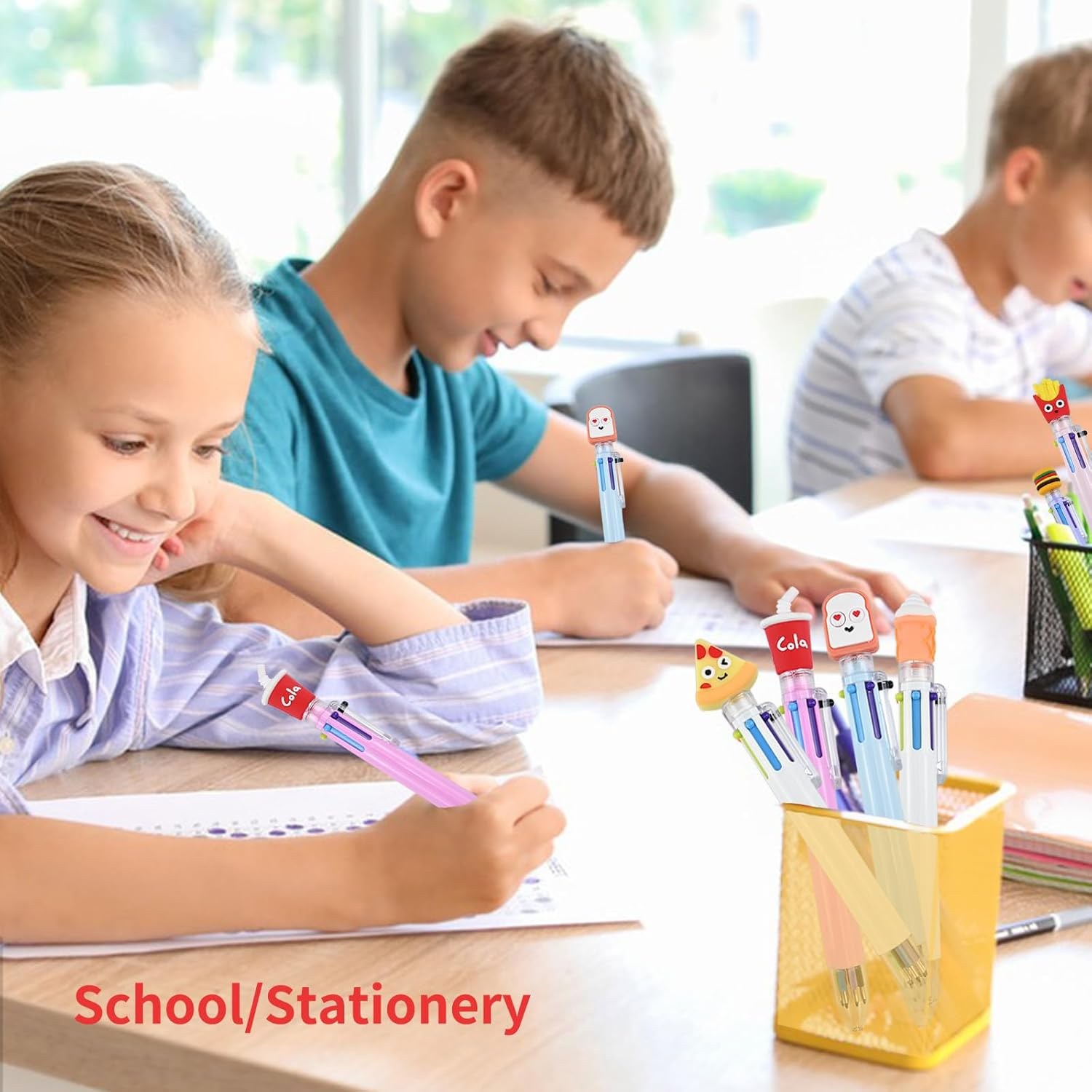 6 PCS Multicolor Ballpoint Pens, 6-In-1 Retractable Gel Ink Pen, Cute Pens Multicolored for Kids Adult Students Writing Journaling, Colored Pens Fine Point for Nurse Planner Gifts Party Favor Gifts