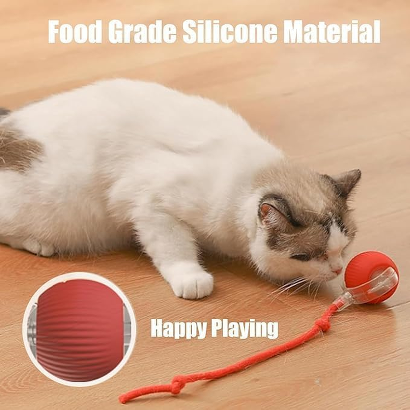 JIGCEN Intelligent Interactive Cat Toy, the Red Automatic Moving Rolling Ball, Rechargeable Interactive Toys for Cats, Cat Toys for Indoor Cats image number 4