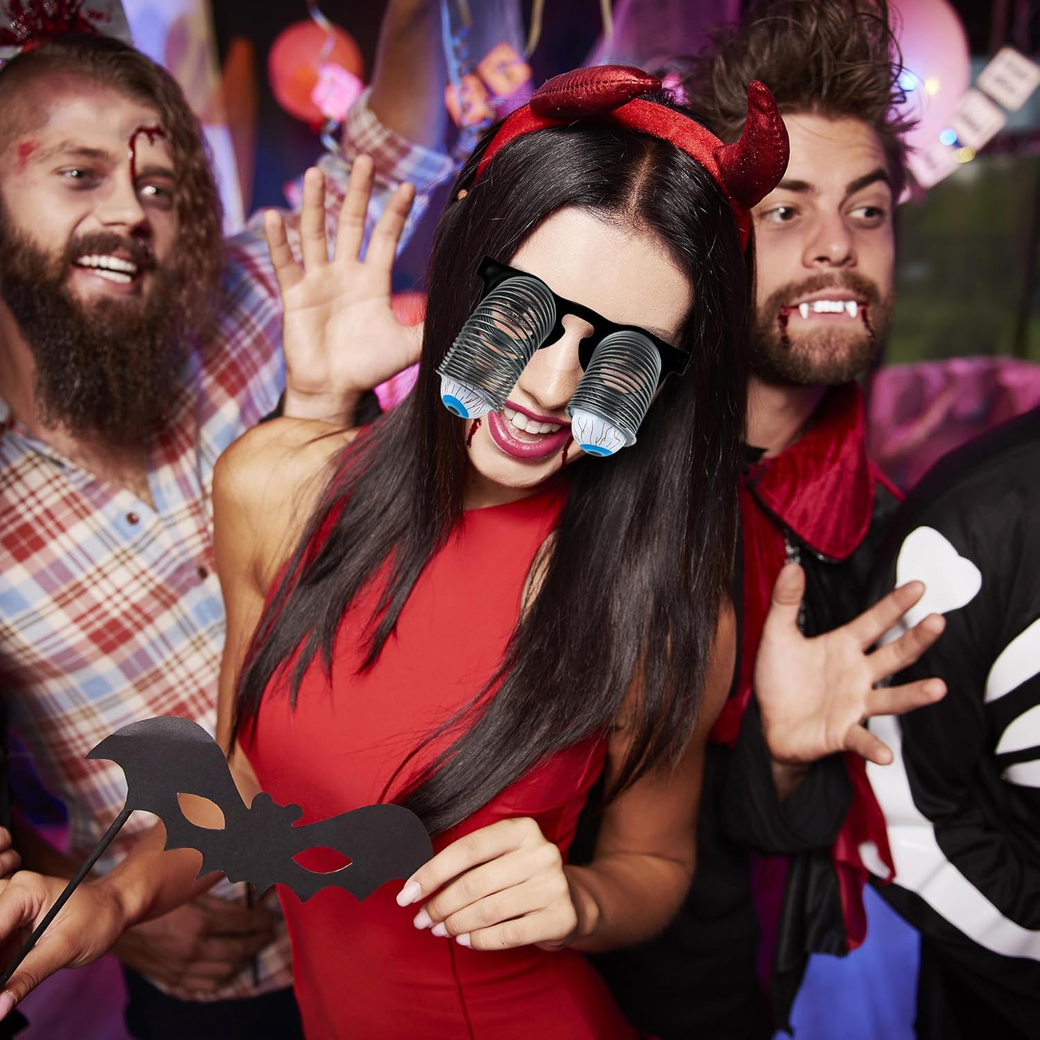Pop-Out Eyeball Glasses - Funny Prank Glasses with Spring-Loaded Scary Eyes, Party & Halloween and Newyears Props, Birthday Party Gifts