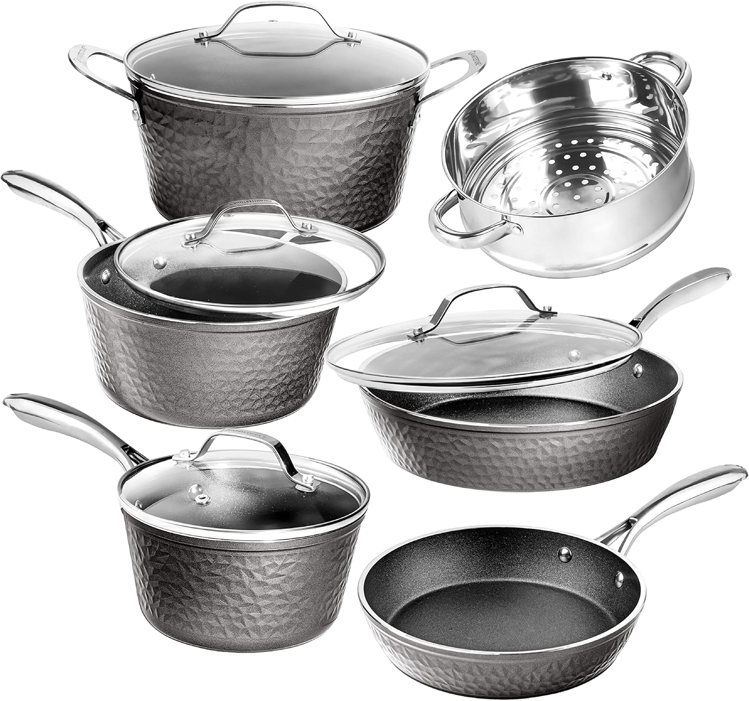 Granite Stone 2901 Cookware Set, 10 Piece, Pewter image number 3