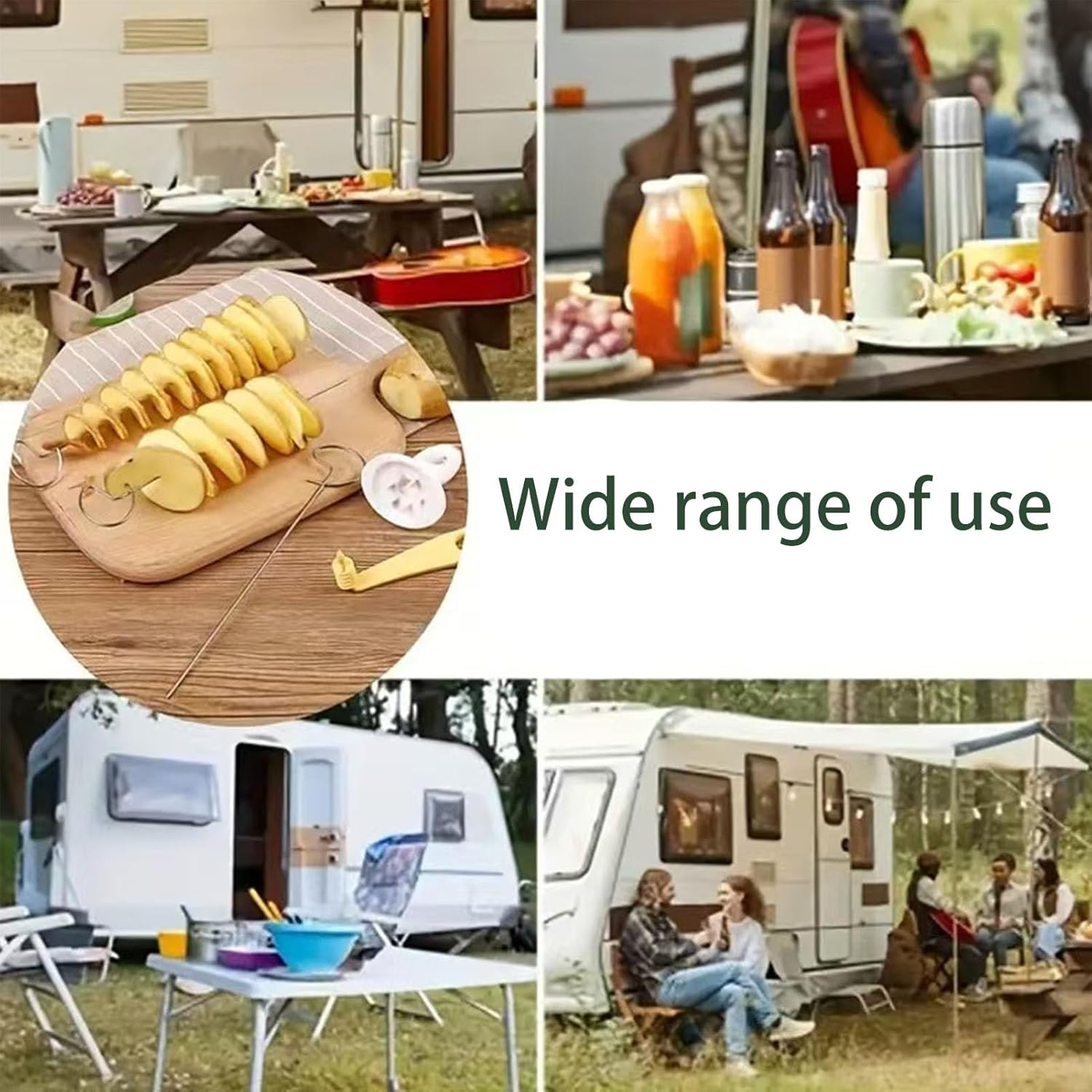 Spiral Slicer, Tower Slicer, Tornado Potato Cutter, Make Potato Slices Spiral Skewer Snacks, Cooking Gadgets Kitchen Accessories 4 Stainless Steel Stick, Carrot Cucumber Barbecue image number 3