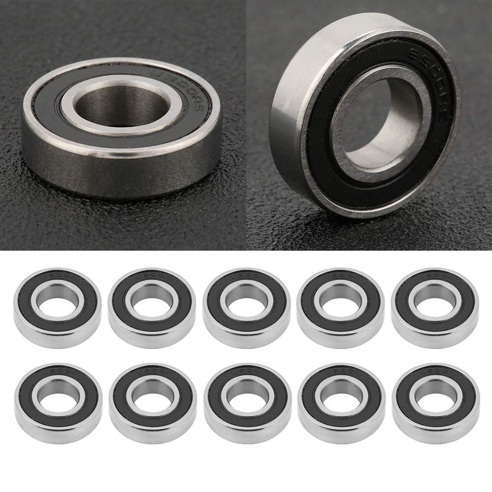 Jectse 6900-2RS Rubber Sealed Deep Groove Ball Bearings for Small Hobby Projects 10Mm*22Mm*6Mm, 10Pcs Metal Bearings for DIY Enthusiasts