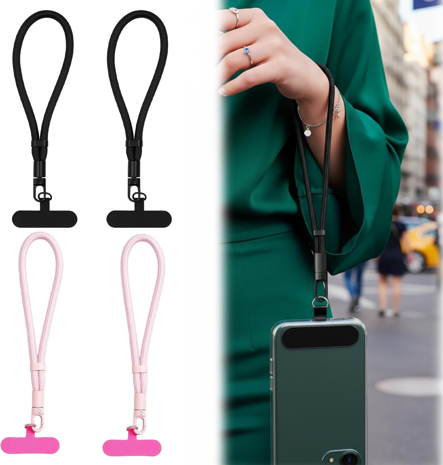 4 Pack Adjustable Phone Lanyard, anti Theft Wrist Strap for Smartphones and Cameras, Universal Phone Strap with Quick Release Buckle, Durable Mobile Phone Accessory for Travel and Workouts image number 3