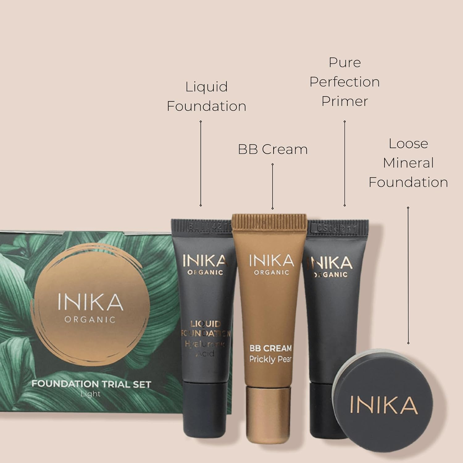 INIKA Organic Foundation Trial Set, Natural Mineral Essentials Kit, Vegan, Cruelty-Free, Paraben-Free, Rich in Antioxidants and Essential Fatty Acids, Comes in Sustainable Packaging - Medium image number 4