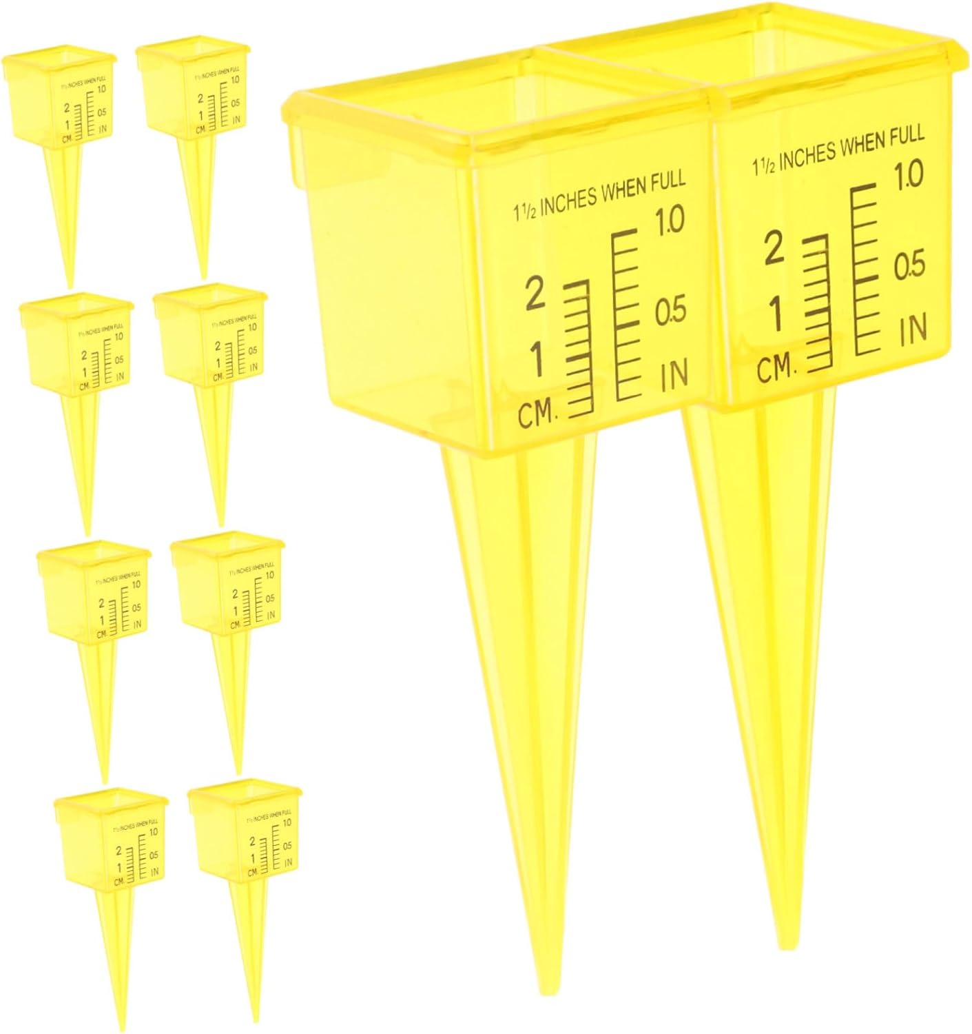 20Pcs Lawn Water Meter Gauge for Water Pressure Auto Empty Rain Gauge Outdoor Rainfall Monitor Outdoor Rain Tube Level Sprinkler Yellow image number 4