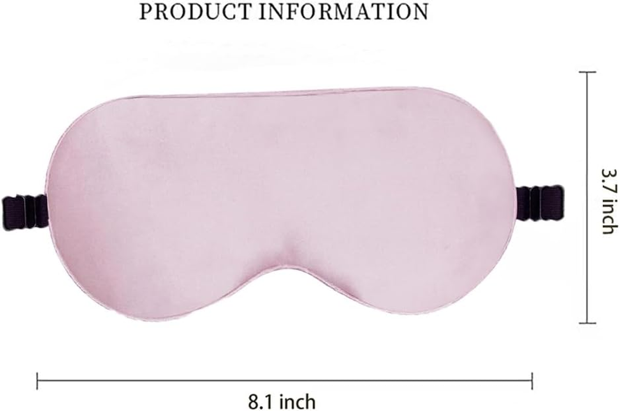 2 Pack 100% Mulberry Silk Sleep Mask, Elastic Headband 3D Contoured Blackout Blindfold for Side Sleepers, Night Sleep, Travel, Nap, Airplane Essentials (Black & Pink) image number 5