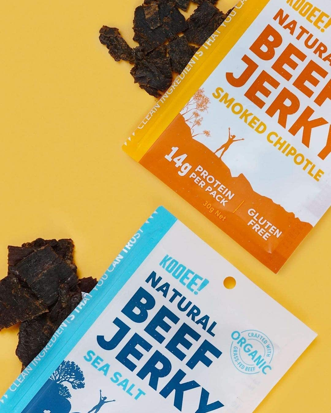 KOOEE! Grass-Fed Beef Jerky Classic Sea Salt, 10 Count, Classic Sea Salt image number 1