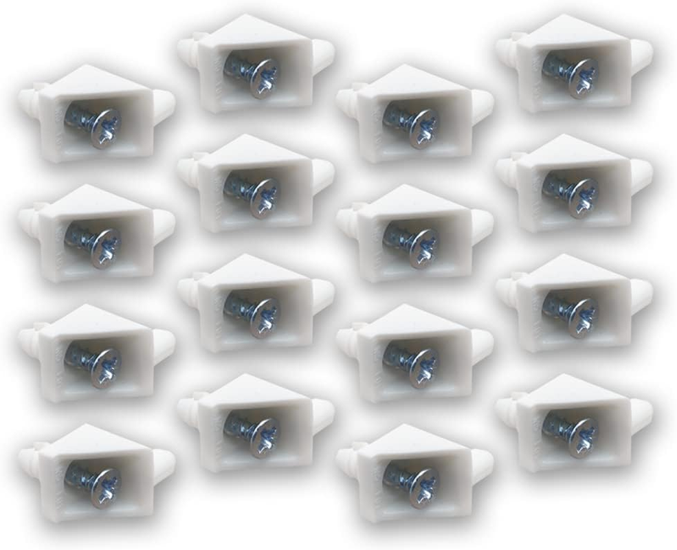 Replacement Shelf Support White Ready to Assemble - Replacement Part 101558 Fits IKEA Pax, KOMPLEMENT Wardrobe (White, Pack of 24)