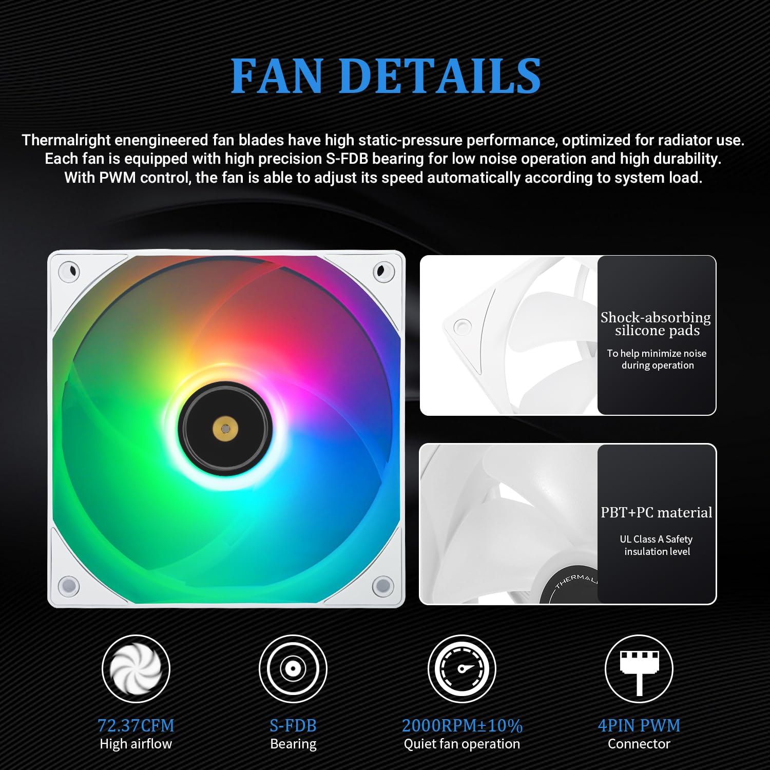 Thermalright Frozen Notte 240 White ARGB V2 PU Liquid Cooler, 240 CPU Cooling Specifications with 2 PWM CPU Fans, for AM4 /Am5,Intel Lga 115X/1200/2011/1851/1700, High-Performance Heatsink Radiator image number 5