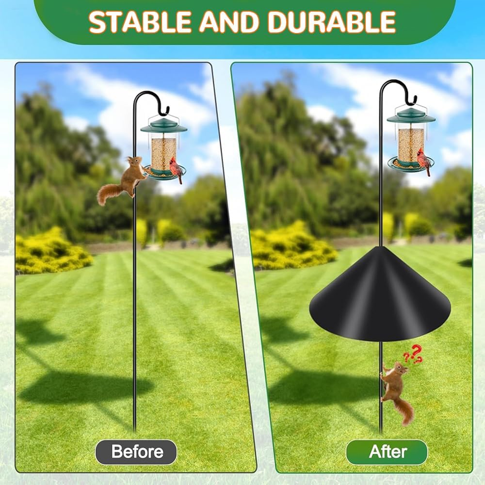 3 Pack Squirrel Baffle, outside Pole Mount Bird House Guard, Designed to Protect Outdoor Pole-Mounted Bird Houses, Bird Feeders, and Nesting Boxes from Squirrel Intrusion, for Outdoor Shepherd&rsquo;S Hook image number 4