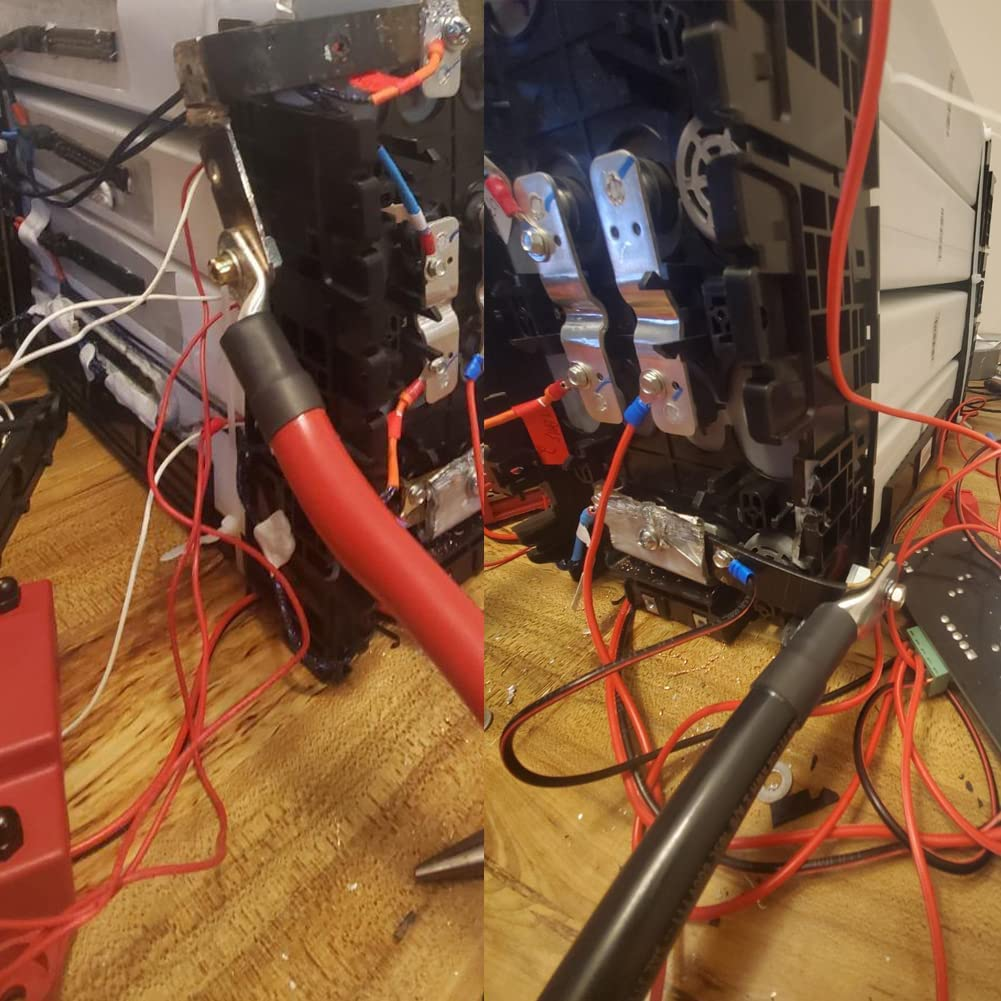 Ampper 5 AWG Battery Cable Set, 20 Inch Copper Power Inverter Cables with Terminals for Car, Vehicle, RV, Solar Application and More (5/16" Ring, 1 Set) image number 4