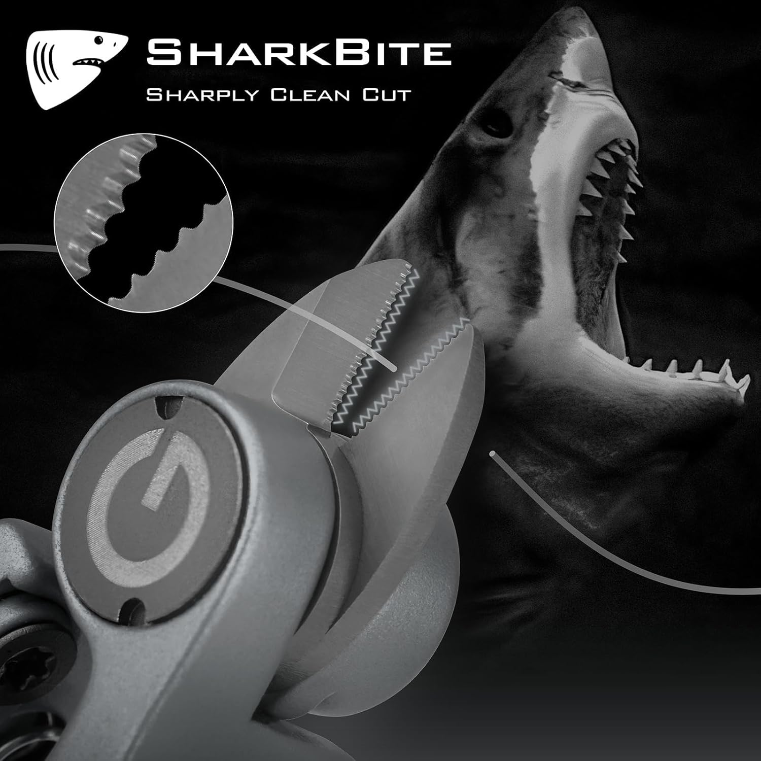 GOMEXUS Fishing Scissors, Sharkbite Fishing Line Cutter with Retractors Fly Fishing Nippers, Fishing Accessories