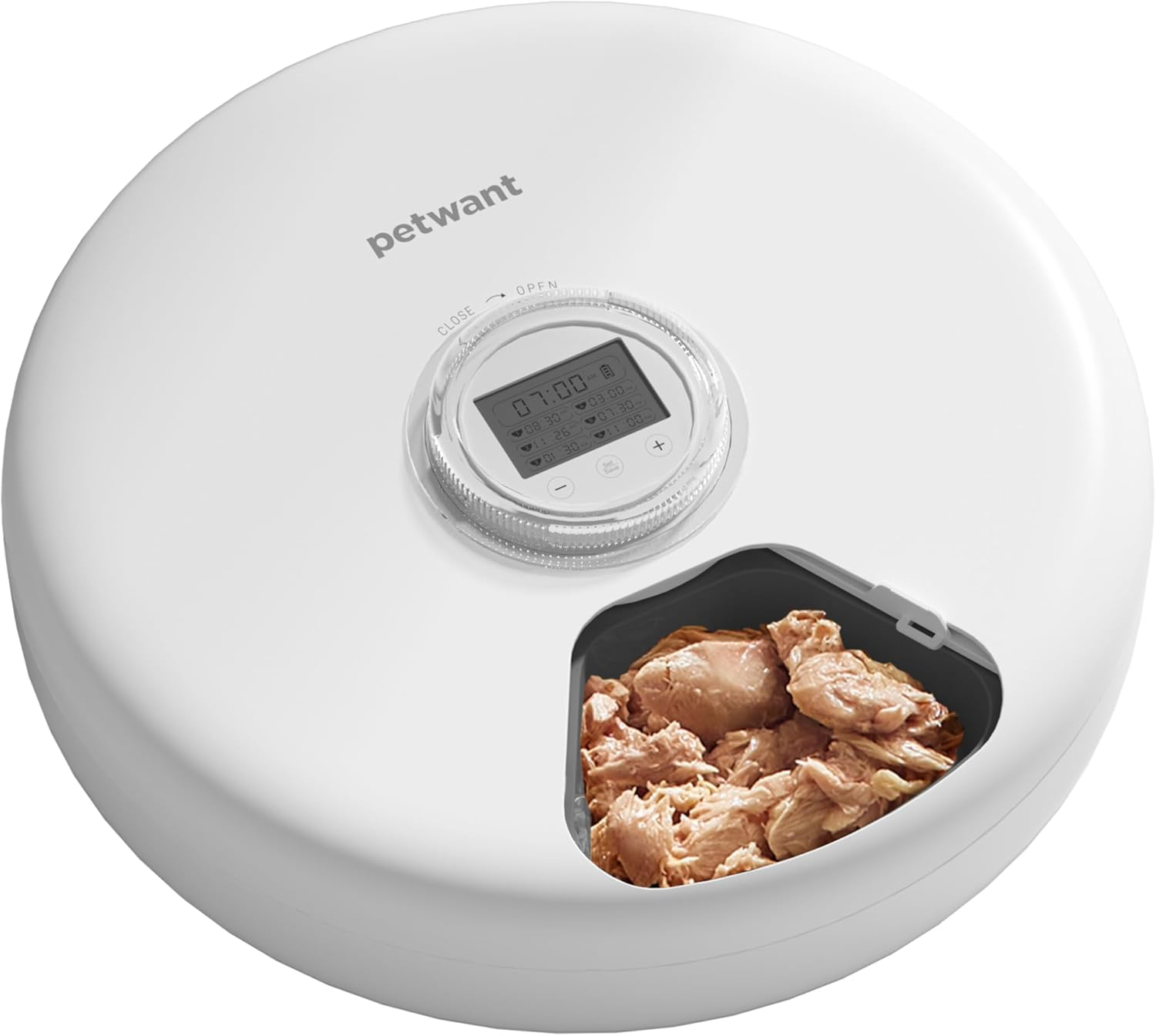 Automatic Cat Feeder Wet Food: Cordless Dog Feed Dispenser - Small Pet Fresh Food Refrigerated Container with 2 Ice Packs - Programmable Timer AA Battery Powered Kitten Feeding Bowls - 6 Meals per Day