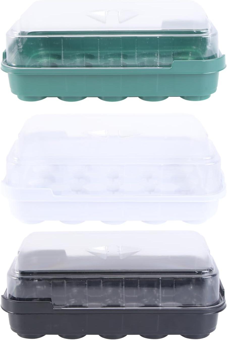 3 Sets Seedling Tray Hydroponic Grow Tray for Garden for Planting Seeds and Sprouting Kit image number 3