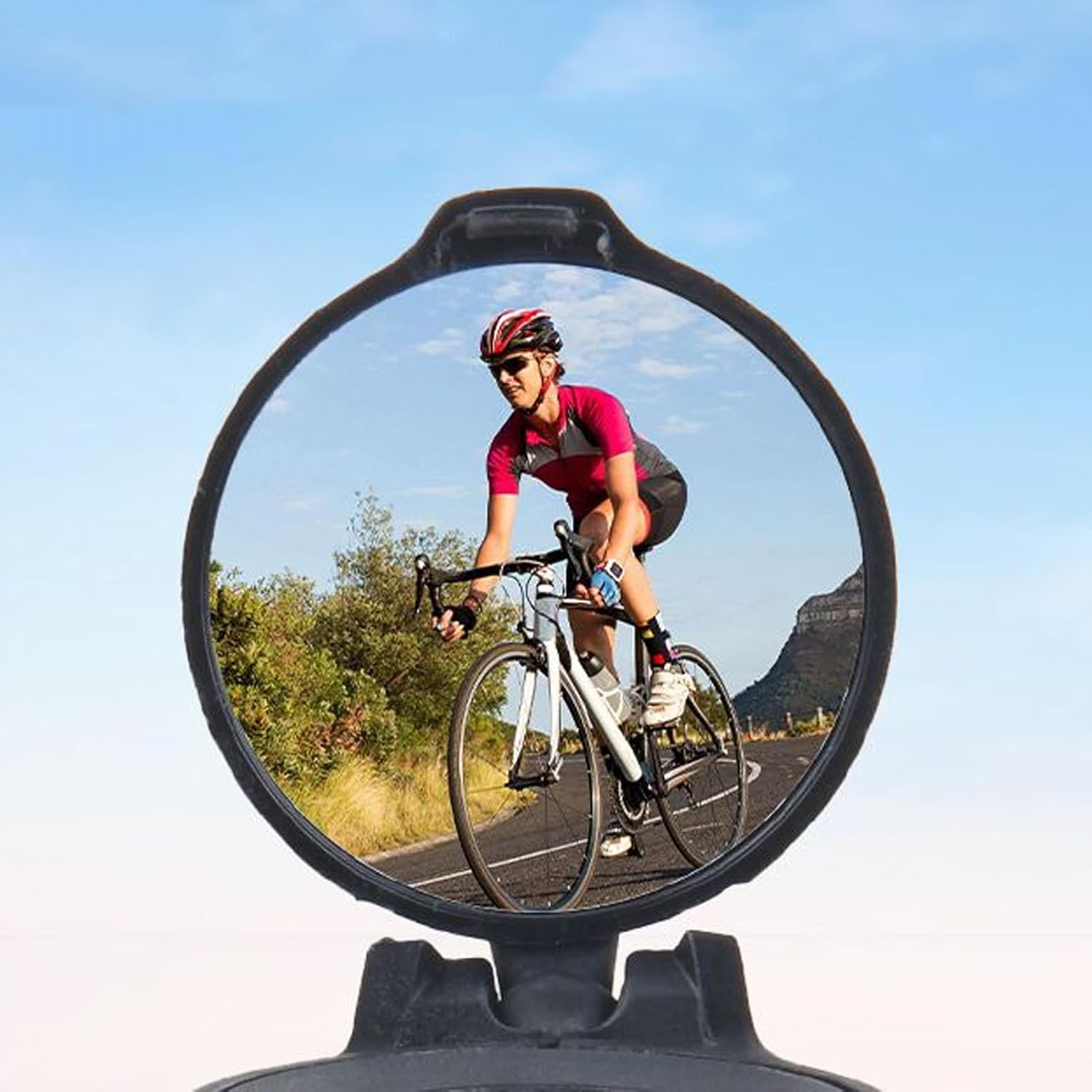 Bicycle Side Mirror - Foldable Ridings Parts Convex Lens | Bike Bar End Mount Rearview, Riding Part Convex Lens with Cover for Commuting Mountain Travel Urban Road Touring image number 5