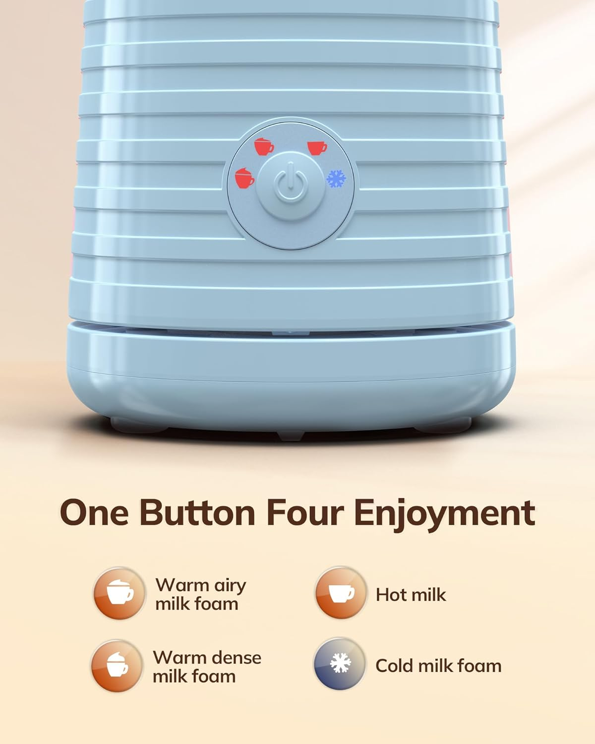 Morpilot Electric Milk Frother, Automatic Milk Frother, 4-In-1, Suitable for Hot and Cold Milk Frother, Latte, Cappuccino, Macchiato, Blue - Blue image number 6